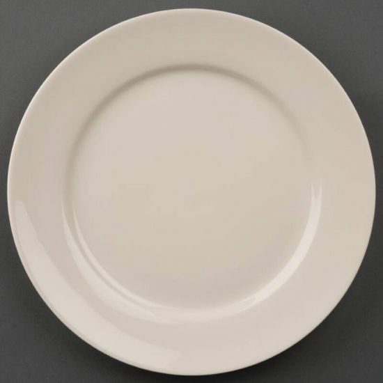 Olympia Ivory Wide Rimmed Plates 200mm Box of 12 URO U119