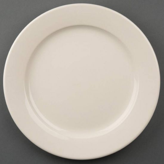 Olympia Ivory Wide Rimmed Plates 250mm Box of 12 URO U121