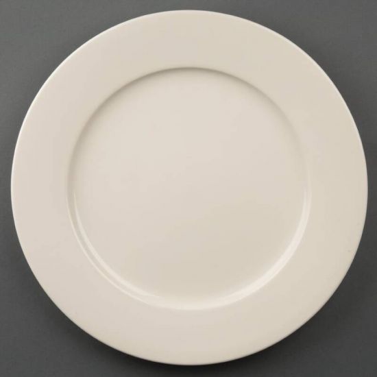 Olympia Ivory Wide Rimmed Plates 280mm Box of 6 URO U122