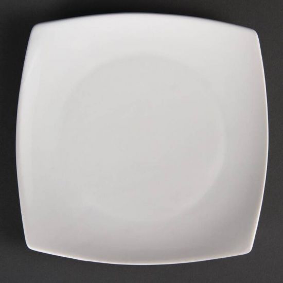 Olympia Whiteware Rounded Square Plates 185mm Box of 12 URO U169