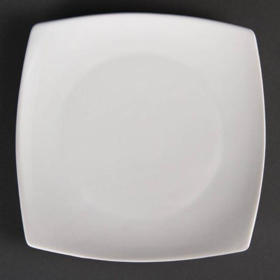 Olympia Whiteware Rounded Square Plates 185mm Box of 12 URO U169