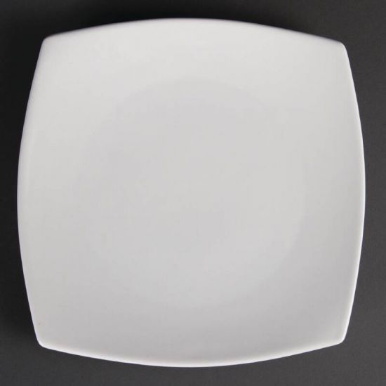 Olympia Whiteware Rounded Square Plates 240mm Box of 12 URO U170