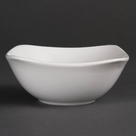 Olympia Whiteware Rounded Square Bowls 140mm Box of 12 URO U173