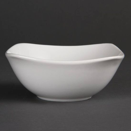 Olympia Whiteware Rounded Square Bowls 140mm Box of 12 URO U173 Olympia Whiteware Rounded Square Bowls 140mm Box of 12 URO U173