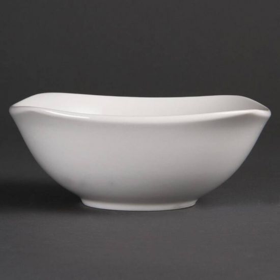 Olympia Whiteware Rounded Square Bowls 180mm Box of 12 URO U174