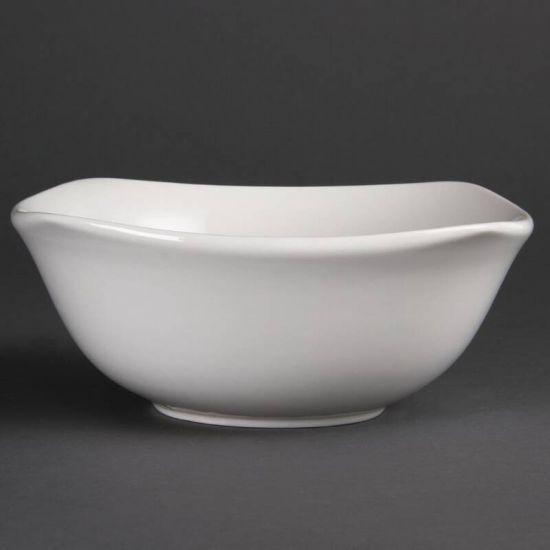 Olympia Whiteware Rounded Square Bowls 220mm Box of 12 URO U175