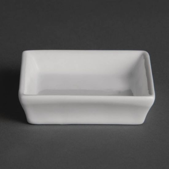 Olympia Flat Square Miniature Dishes 80mm Box of 12 URO U180 Olympia Flat Square Miniature Dishes 80mm Box of 12 URO U180