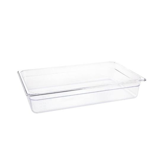 Vogue Polycarbonate 1/1 Gastronorm Container 100mm Clear URO U225