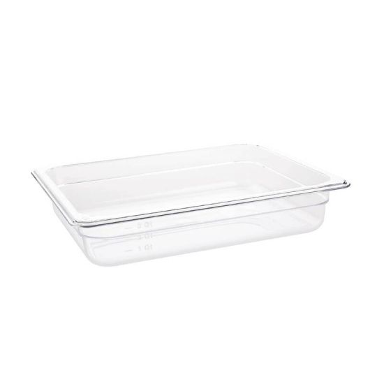 Vogue Polycarbonate 1/2 Gastronorm Container 65mm Clear URO U228