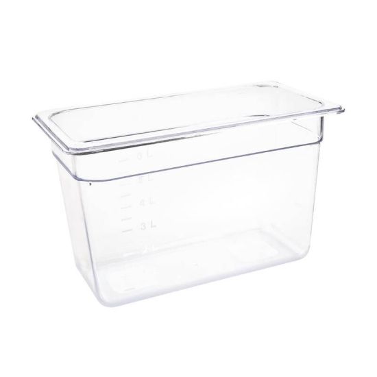 Vogue Polycarbonate 1/3 Gastronorm Container 200mm Clear URO U235 Vogue Polycarbonate 1/3 Gastronorm Container 200mm Clear URO U235