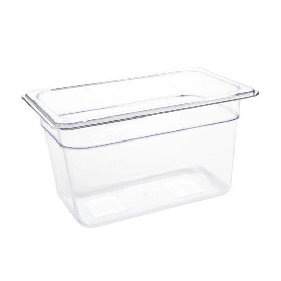 Vogue Polycarbonate 1/4 Gastronorm Container 150mm Clear URO U238