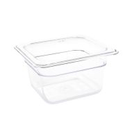 Vogue Polycarbonate 1/6 Gastronorm Container 100mm Clear