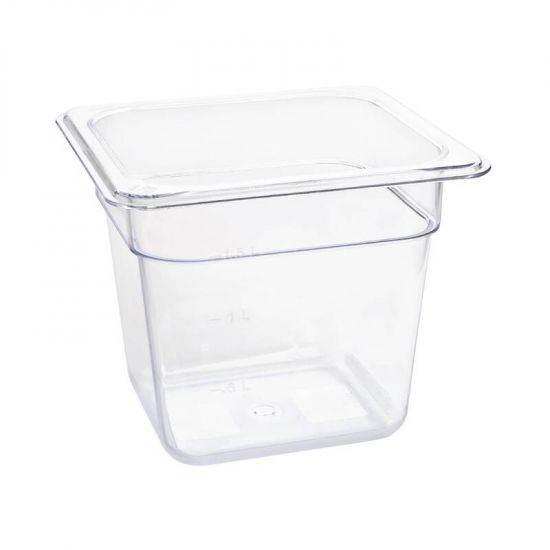 Vogue Polycarbonate 1/6 Gastronorm Container 150mm Clear URO U241