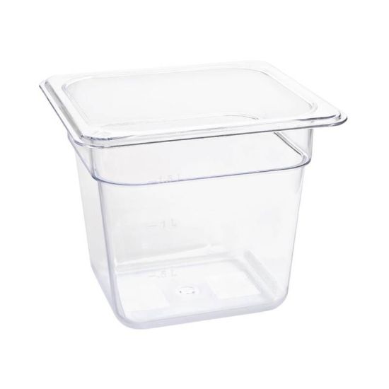 Vogue Polycarbonate 1/6 Gastronorm Container 150mm Clear URO U241 Vogue Polycarbonate 1/6 Gastronorm Container 150mm Clear URO U241
