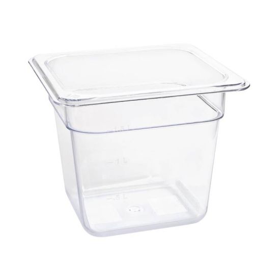 Vogue Polycarbonate 1/6 Gastronorm Container 150mm Clear URO U241