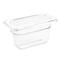 Vogue Polycarbonate 1/9 Gastronorm Container 100mm Clear Vogue Polycarbonate 1/9 Gastronorm Container 100mm Clear