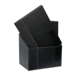 Securit Contemporary Menu Covers And Storage Box A4 Black (Pack Of 20)