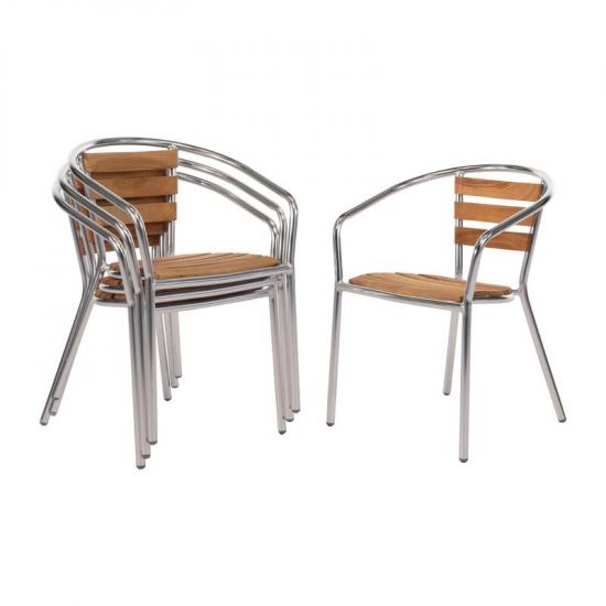 Bolero Aluminium And Ash Chairs 730mm (Pack Of 4) URO U421
