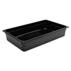 Vogue Polycarbonate 1/1 Gastronorm Container 100mm Black Vogue Polycarbonate 1/1 Gastronorm Container 100mm Black