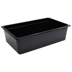 Vogue Polycarbonate 1/1 Gastronorm Container 150mm Black Vogue Polycarbonate 1/1 Gastronorm Container 150mm Black