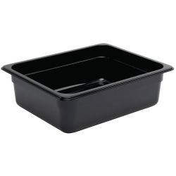 Vogue Polycarbonate 1/2 Gastronorm Container 100mm Black Vogue Polycarbonate 1/2 Gastronorm Container 100mm Black