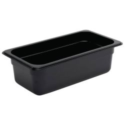 Vogue Polycarbonate 1/3 Gastronorm Container 100mm Black Vogue Polycarbonate 1/3 Gastronorm Container 100mm Black