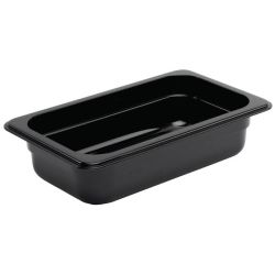 Vogue Polycarbonate 1/4 Gastronorm Container 65mm Black Vogue Polycarbonate 1/4 Gastronorm Container 65mm Black