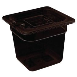 Vogue Polycarbonate 1/6 Gastronorm Container 65mm Black Vogue Polycarbonate 1/6 Gastronorm Container 65mm Black