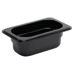 Vogue Polycarbonate 1/9 Gastronorm Container 65mm Black Vogue Polycarbonate 1/9 Gastronorm Container 65mm Black