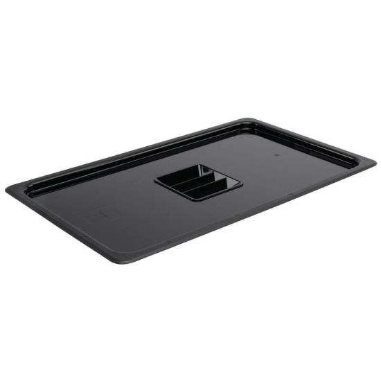 Vogue Polycarbonate 1/1 Black Gastronorm Lid URO U474