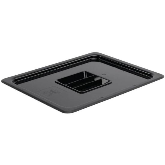 Vogue Polycarbonate 1/2 Black Gastronorm Lid URO U475