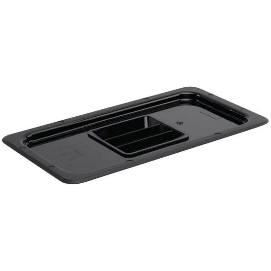 Vogue Polycarbonate 1/3 Black Gastronorm Lid URO U476