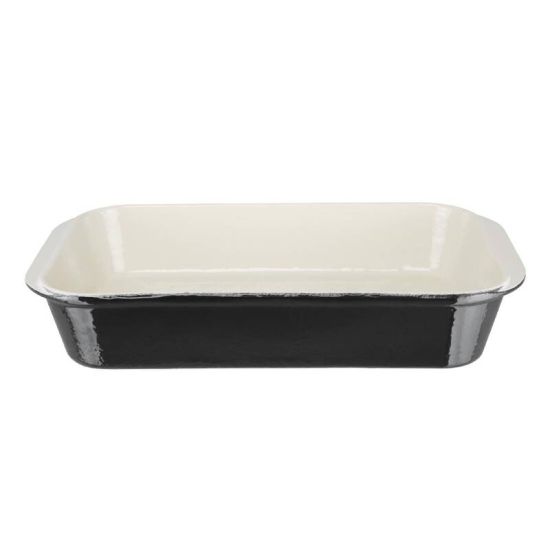 Vogue Black Cast Iron Roasting Dish Large URO U572 Vogue Black Cast Iron Roasting Dish Large URO U572