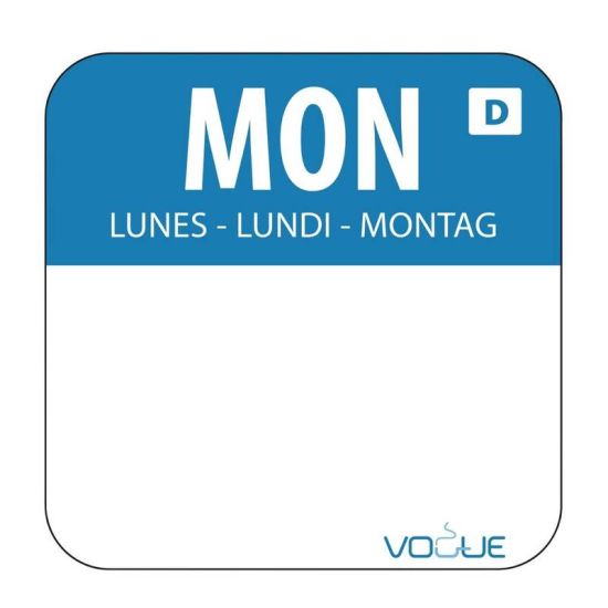 Dissolvable Monday Food Rotation Labels URO U777