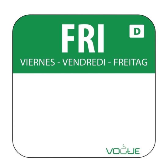 Dissolvable Friday Food Rotation Labels URO U781