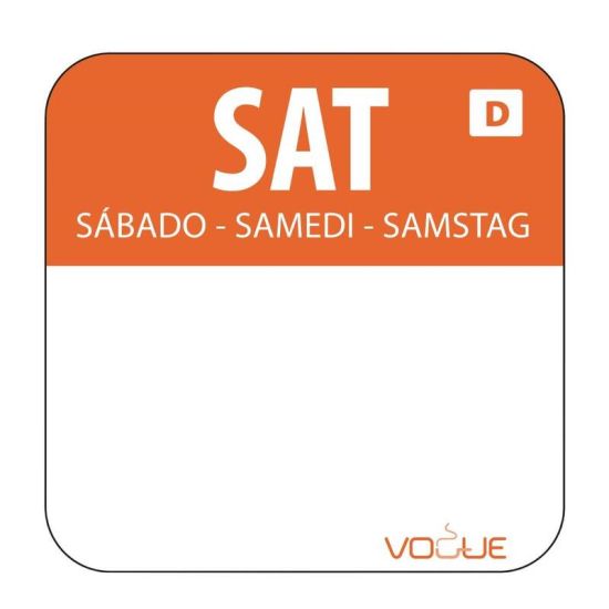 Dissolvable Saturday Food Rotation Labels URO U782 Dissolvable Saturday Food Rotation Labels URO U782