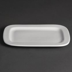 Olympia Whiteware Rounded Rectangular Plates 230mm (Pack of 12) Olympia Whiteware Rounded Rectangular Plates 230mm (Pack of 12)