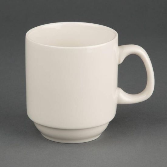 Olympia Ivory Stacking Mugs 285ml 10oz Box of 12 URO U832 Olympia Ivory Stacking Mugs 285ml 10oz Box of 12 URO U832