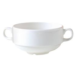 Steelite Monaco White Stacking Handled Soup Cups 285ml (Pack Of 36) Steelite Monaco White Stacking Handled Soup Cups 285ml (Pack Of 36)