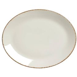 Steelite Brown Dapple Oval Coupe Plates 342mm (Pack Of 12) Steelite Brown Dapple Oval Coupe Plates 342mm (Pack Of 12)
