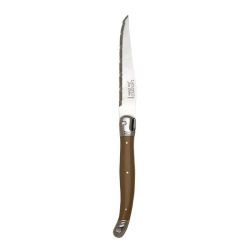 Laguiole Steak Knife Toupe Handle Serrated 1.2mm Blade (Pack Of 6)