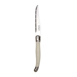 Laguiole Serrated Steak Knives White Handle (Pack Of 6)