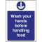 Vogue Wash hands Before Handling Food Sign