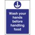 Vogue Wash hands Before Handling Food Sign