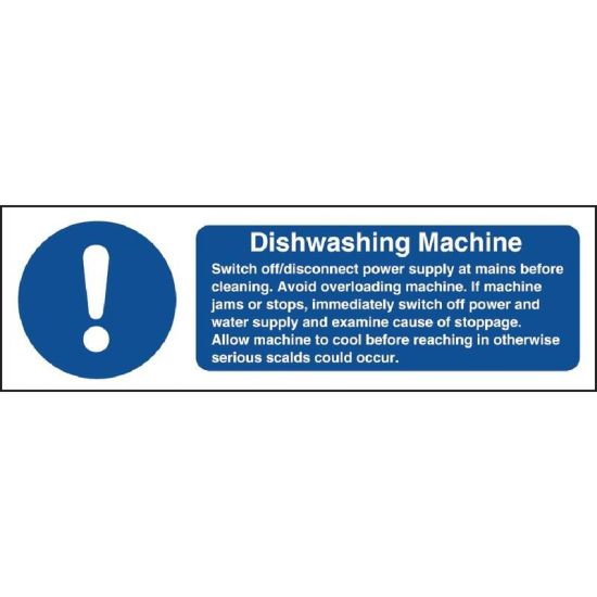 Vogue Dishwasher Machine Safety Sign URO W199