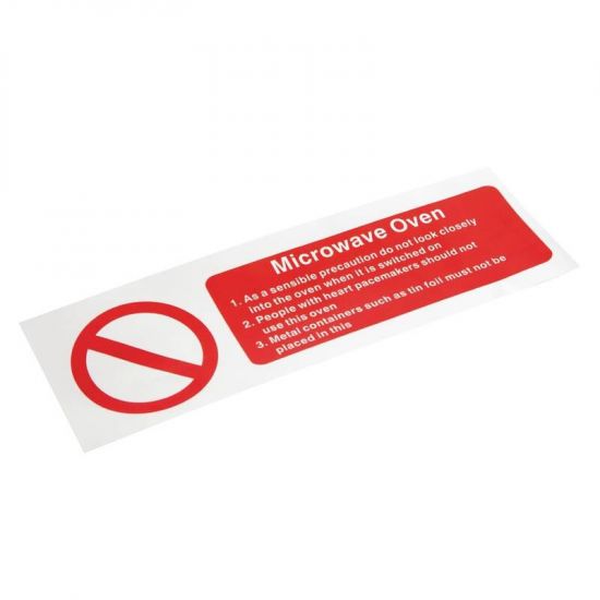 Vogue Microwave Oven Safety Sign URO W231