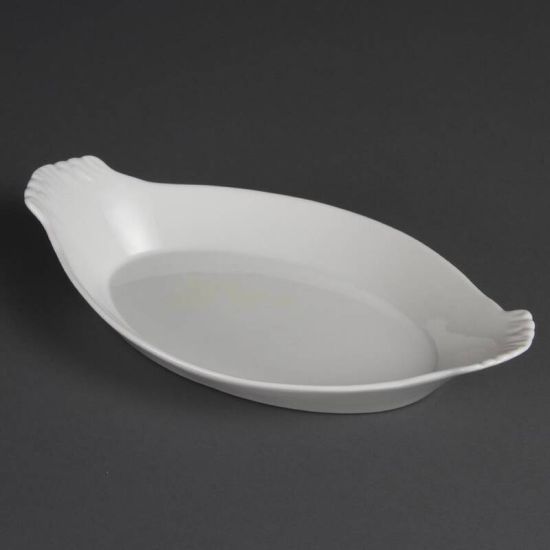 Olympia Whiteware Oval Eared Dishes 320x 177mm Box of 6 URO W423 Olympia Whiteware Oval Eared Dishes 320x 177mm Box of 6 URO W423