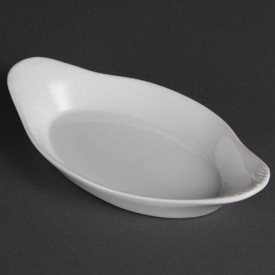 Olympia Whiteware Oval Eared Dishes 229x 127mm Box of 6 URO W427