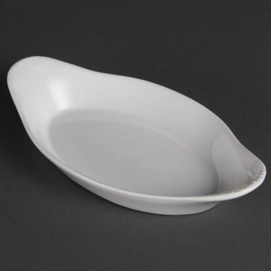 Olympia Whiteware Oval Eared Dishes 229x 127mm Box of 6 URO W427 Olympia Whiteware Oval Eared Dishes 229x 127mm Box of 6 URO W427