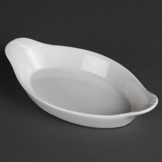 Olympia Whiteware Oval Eared Dishes 204mm Box of 6 URO W441